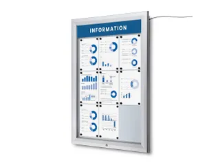 Outdoor mededelingenbord 9x A4 met logopaneel LED verlicht - 4