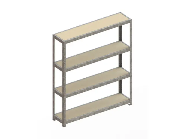 Breedvakstelling 1970x1700x400mm Vaklast 500kg 4 Houten Legborden