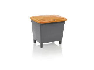 Zoutbak 210l 775x 790x 605mm Hdpe Grijs Deksel Oranje - 1