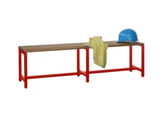 omkleedbank,LxD 1500x370mm,houten lijst beuken,onderstel RAL3000 - 2