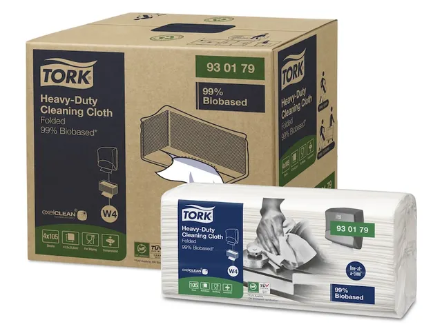 Biobased Heavy-Duty Reinigingsdoeken 1-laags Wit 35,5x41,5cm 420st