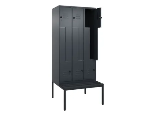 Z-garderobekast,HxBxD 2120x900x815mm,6vak,vak B 300mm,draaigrendel