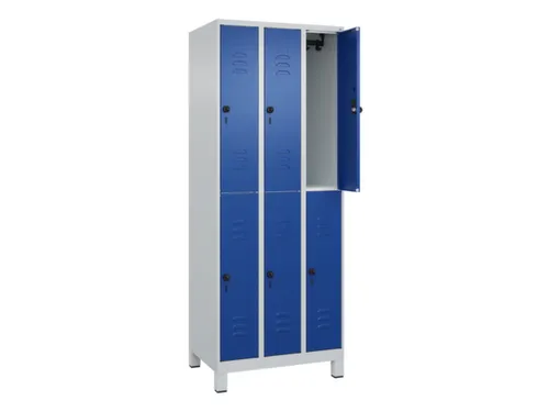 dubbeldekse locker,HxBxD 1950x750x500mm,3x2vak.,vak B 250mm