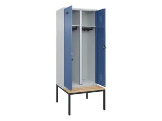 locker met bank,voor scheiding van kleding,HxBxD 2120x800x815mm,2vak - 1