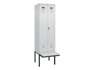 locker met bank,voor scheiding van kleding,HxBxD 2120x600x815mm,2vak - 2