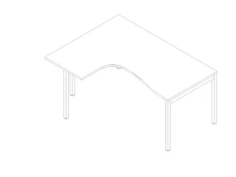 hoek-bureau,HxBxD 755x1600x1200mm,blad wit,verdieping links