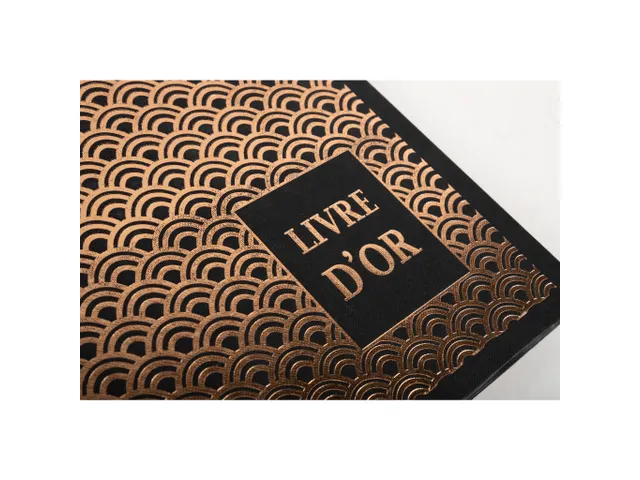 Livre d'or 140 pages tranche or - Format 21x19cm - PALMYRE - Noir arc