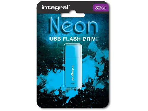 Neon USB 2.0 stick, 32 GB, blauw