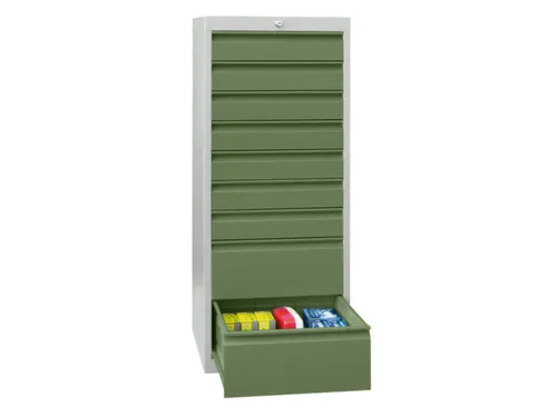 ladekast HxBxD 1200x500x600mm 9laden slot RAL7035 front RAL6011