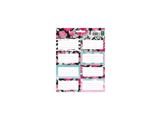 Étiquette scolaire Pink Mint Retro 7,5x5cm paquet de 24 pièces