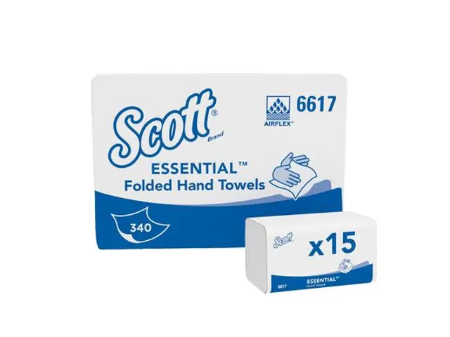 Scott 6617 Essential Vouwhanddoek klein 1-laags wit 15x340 stuks