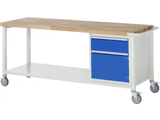 Werkbank Hxbxd 880x2000x700mm Beukenhouten Werkblad 1lade Kast - 1