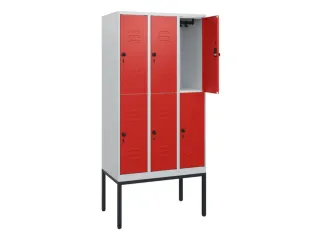 dubbeldekse locker,HxBxD 1950x900x500mm,3x2vak.,vak B 300mm - 2