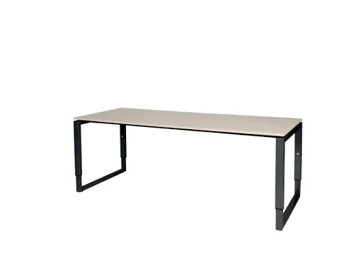 Domino Plus Bureau Hoogte Verstelbaar 2000x800mm Grijs 25mm Zwart