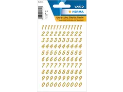 Etiket Herma 4151 8mm Getallen 0-9 Goud op Transparant 208 stuks