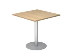 vergadertafel,HxBxD 745x800x800mm,vierkant,schotelvoet zilverkleurig