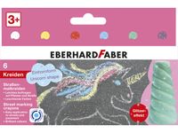 Stoepkrijt Eberhard Faber Unicorn 6 stuks met glitters
