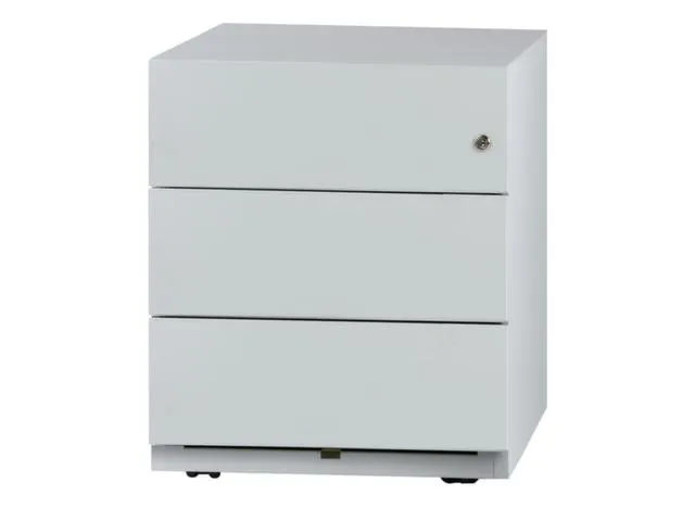 Ladenblok Staalplaat 495x420x565mm 3laden Cilinderslot Lichtgrijs