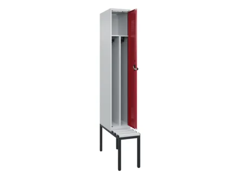 locker met bank,voor scheiding van kleding,HxBxD 2120x300x815mm,1vak