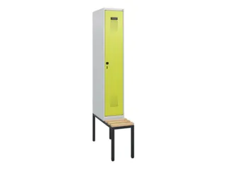 locker met bank,HxBxD 1950x300x815mm,1vak,vak B 300mm,draaigrendel - 2