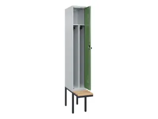 locker met bank,voor scheiding van kleding,HxBxD 2120x300x815mm,1vak - 1