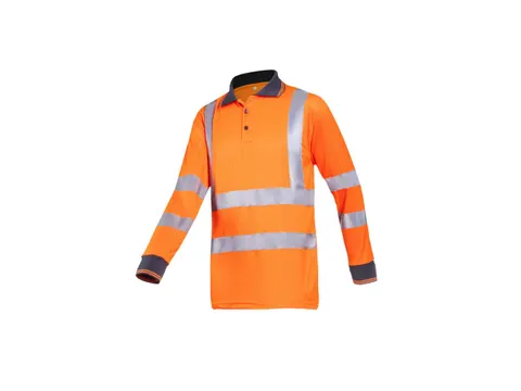 Sioen Olgiata hi-viz polo met lange mouwen, fluo oranje, maat 2XL, per
