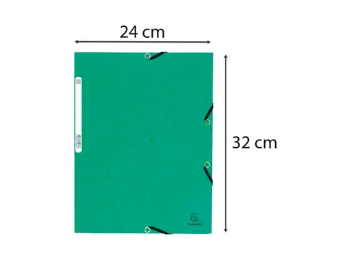 Elastomap 3 kleppen glanskarton 355gm² A4 Groen