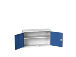 wandkast 600x1050x350mm 1xStalen bodem sokkel Ral 7035 front Ral 5010