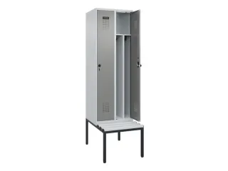 locker met bank,voor scheiding van kleding,HxBxD 2120x600x815mm,2vak - 1