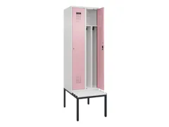 locker met bank,voor scheiding van kleding,HxBxD 2120x600x815mm,2vak