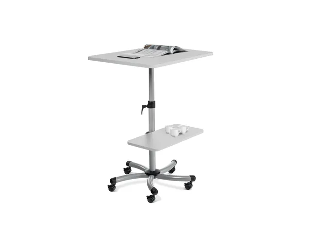 Mobiele werktafel Rocada 2 verstelbare bladen, melamine grijs
