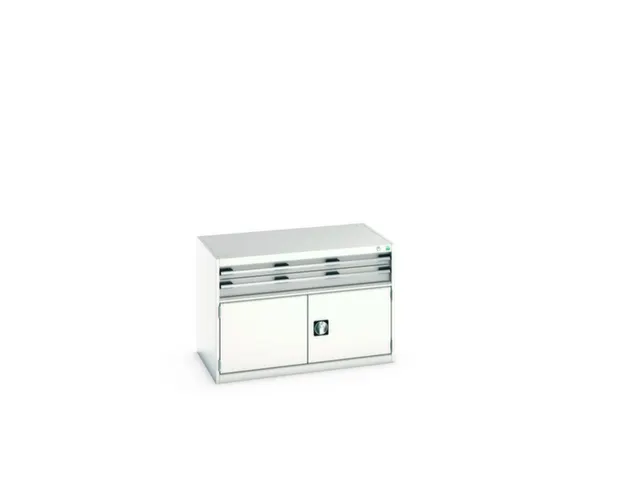 ladekast HxBxD 700x1050x650mm 2laden RAL7035 front RAL7035