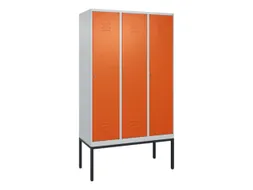 locker,HxBxD 2120x1200x500mm,3vak,vak B 400mm,cil.-slot,voetonderstel