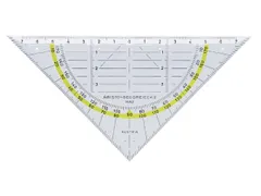 Geodriehoek Aristo 1552 16cm Transparant Met Gele Rand
