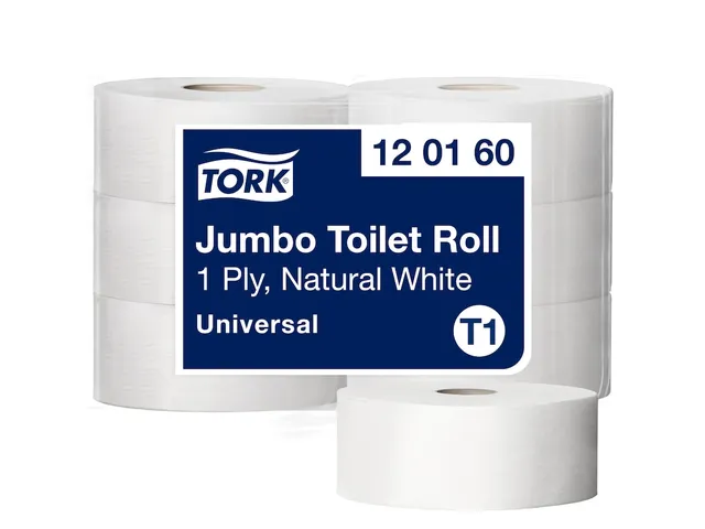 Tork Jumbo Toiletrol 120160 T1 1-Laags 2400 vel Naturel