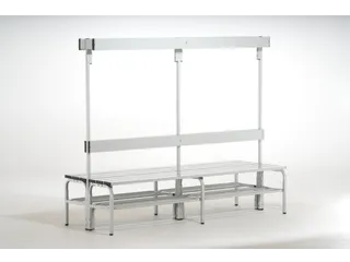 dubbele zitbank,HxLxD 1650x1500x725mm,alu. lijsten,frame RVS RAL7035 - 1