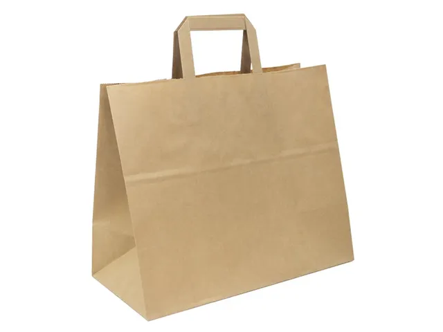 Papieren zak Kraft met Handvat 32x26cm 80 Gram 250 Stuks