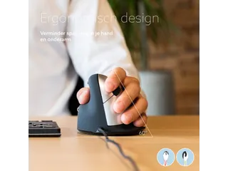 Ergonomische muis R-Go HE Break Medium links bedraad Zwart - 3