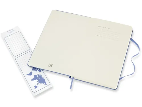 Notitieboek Moleskine large 130x210mm blanco hard cover hydrangea blue