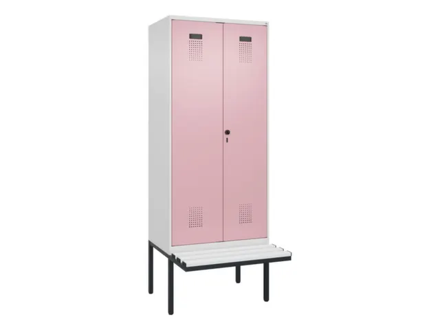 locker met bank,voor scheiding van kleding,HxBxD 2120x800x815mm,2vak