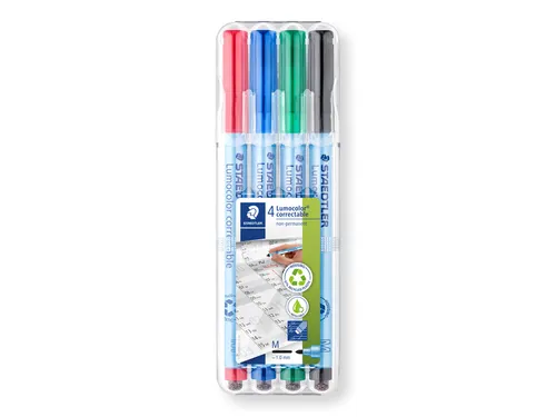 Viltstift Staedtler Lumocolor 305 non permanent correctable M ass 4st