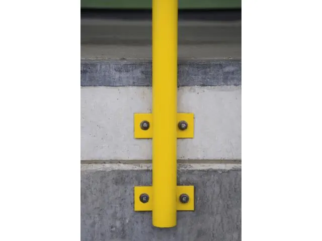 beschermbeugel,v. buiten,HxB 1300x1000mm,staal,geel/zwart,wandmontage