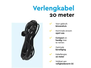 Verlengkabel BRASQ 20m zwart - 5