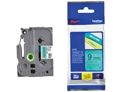Labeltape Brother P-touch TZe-721 standaard 9mm zwart op groen