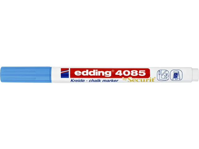 Krijtstift edding by Securit 4085 rond 1-2mm lichtblauw