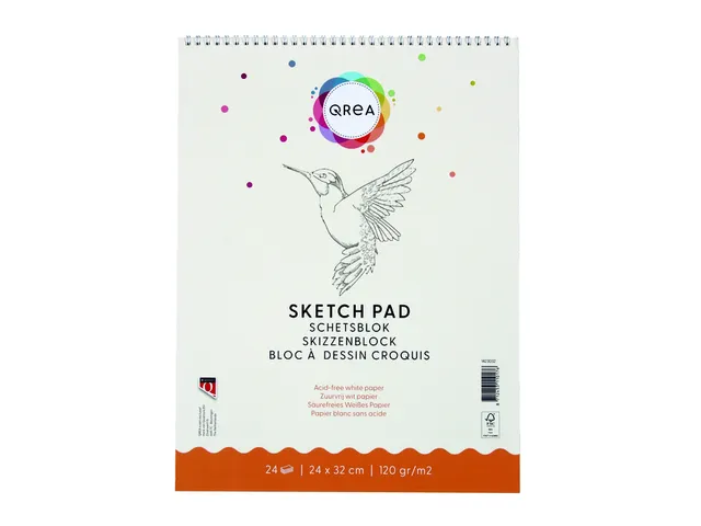 Bloc à croquis Qrea 24x32cm 24 feuilles 120g spirale