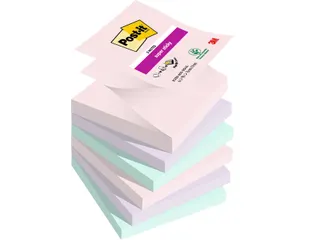 Memoblok Post-it Z-Notes R330 Super Sticky 76x76mm Soulful 6 stuks - 1