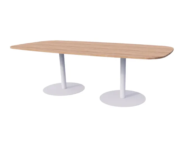 Linesto vergadertafel 240x120 deens ovaal hav/kers 25mm alu