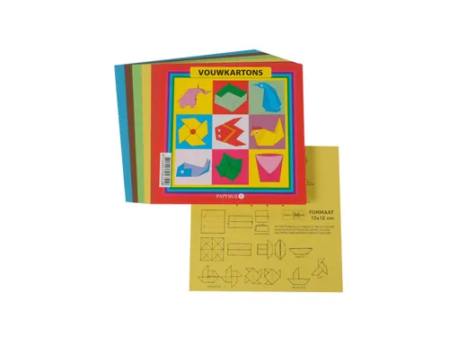 Vouwkartons vierkant 16x16cm 120gram assorti 40 vel