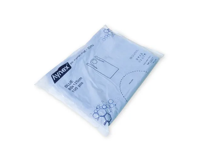 Schort Hynex PE 80x125cm blauw 100 stuks